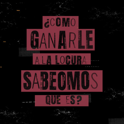 Frase hecha en collage:¿Cómo ganarle a la locura, sabemos que es?